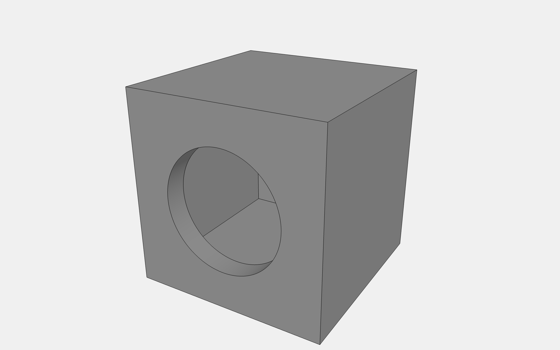 The part this guide builds: a box, hollowed out, with a hole through it